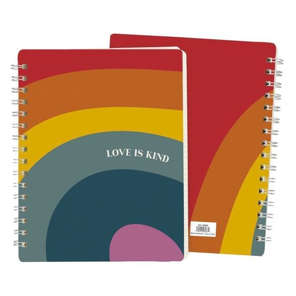 NEW!! Love Is Kind Spiral Notebook | Rainbow Pride | 120 Lined Pages - Picture 1 of 1